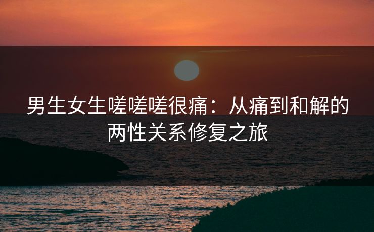 男生女生嗟嗟嗟很痛：从痛到和解的两性关系修复之旅